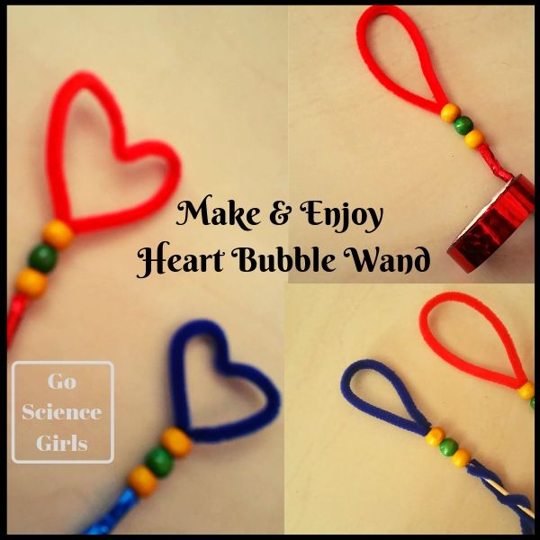 How to make DIY heart shaped bubble wands and some fun bubbles science for kids