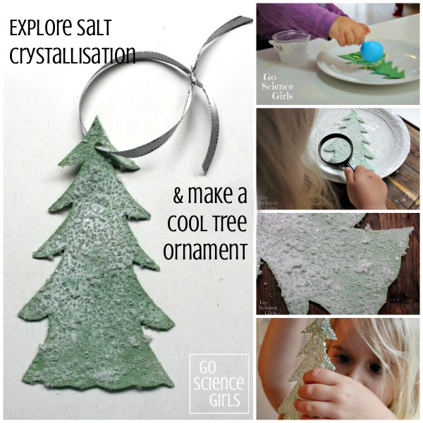 Explore salt crystallisation and make a cool tree ornament - fun Christmas science project for kids