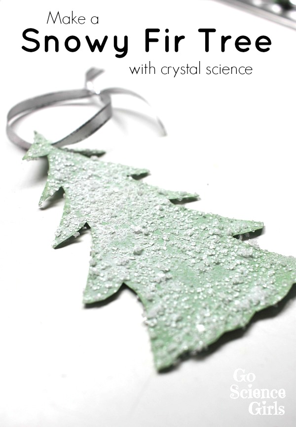 Make a snowy fir tree with salt crystals - fun winter science for kids