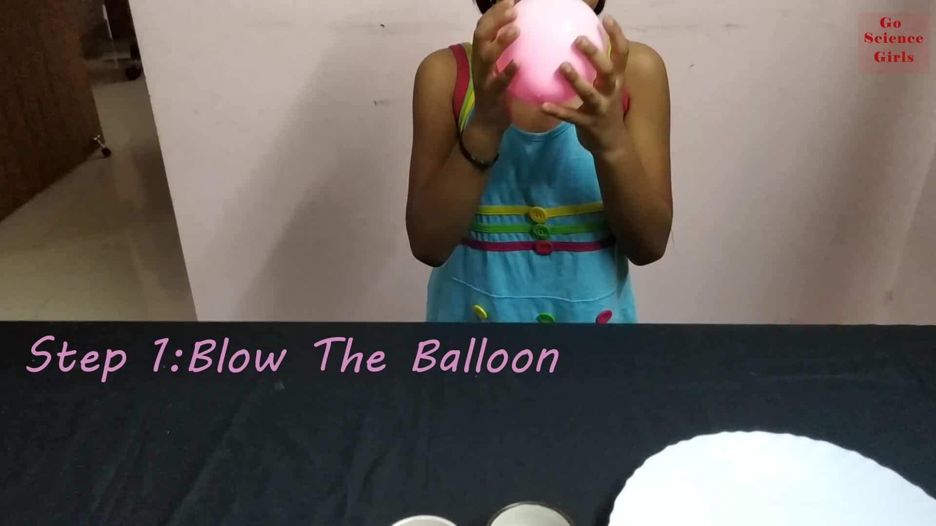 Blow the balloon static science experiment