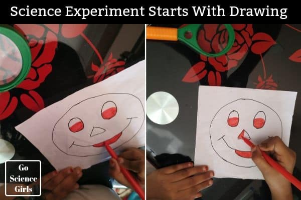 Science Experiment starts with drawing
