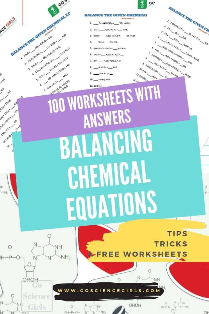 Balancing chemical equations 100 worksheets with answers