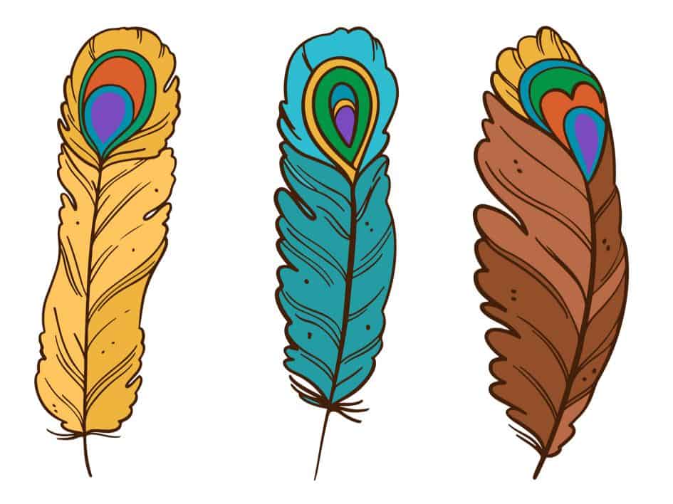Printable Colored Turkey Feathers