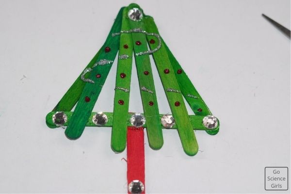 Decorated Popsicle Stick Christmas Tree