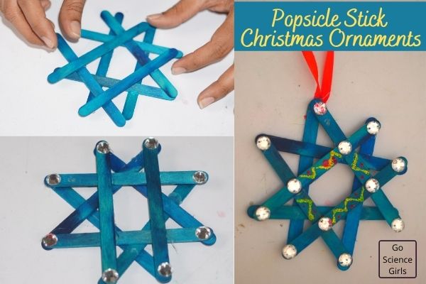 Popsicle Stick Christmas Tree Star Ornaments