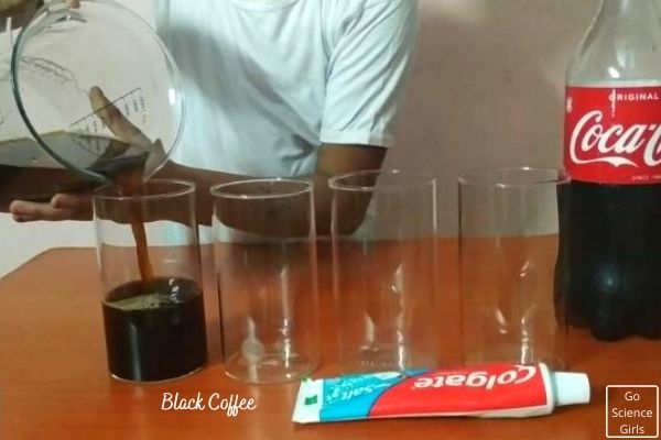 Pour Black Coffee Into Glass cups