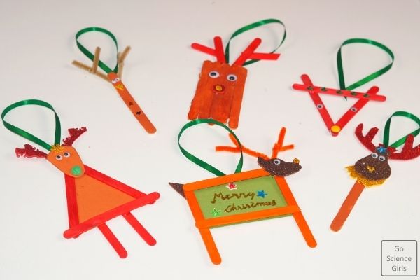 Christmas Popsicle Stick Reindeer Ornaments crafts