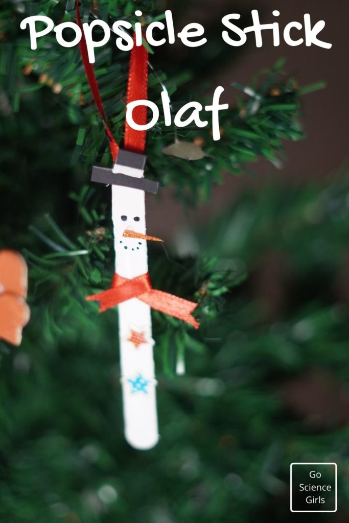 Popsicle Stick Olaf Christmas Tree Ornaments