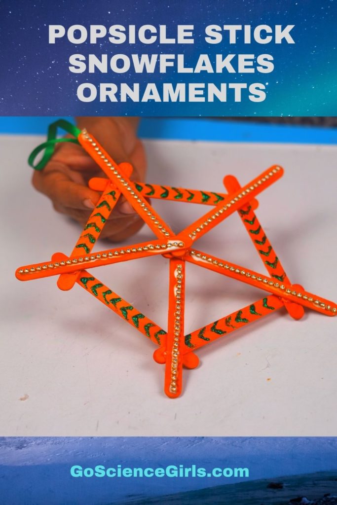 Simple Popsicle Stick Snowflakes Christmas Ornaments