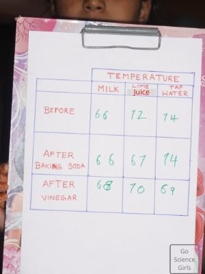Temperature Noted For Baking Soda Experiment