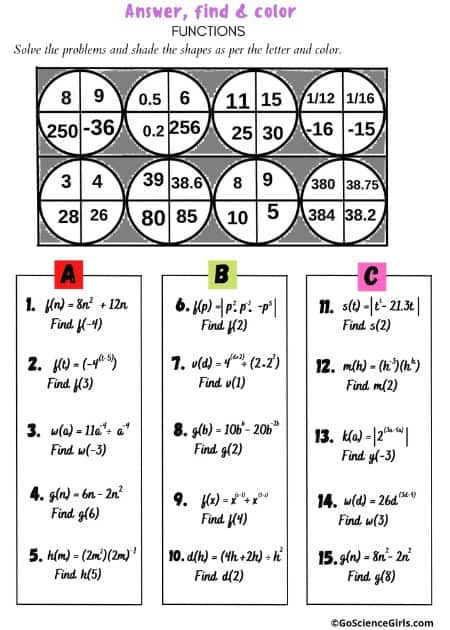 Answer, Find, and Color Functions Worksheet_2
