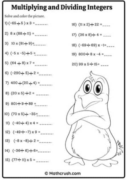 Answer, Find, and Shade (2 in 1) Multiplying and Dividing Integers_2