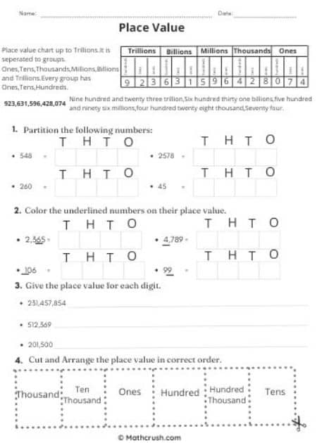 Worksheets to Practice Place Value (Level-3)_1